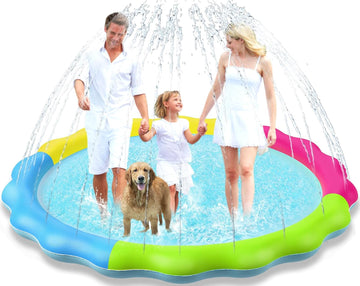 Kids Dog Splash Pad Sprinkler - Jasonwell Non Slip Dog Sprinkler Pad Splash Pool Puppy Dogs Pool Summer Outdoor Water Toys Backyard Durable Splash Pad for Toddlers Kids Small Medium Large Dogs Pet 76"